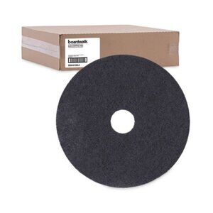 Boardwalk® Stripping Floor Pads, 19" Diameter, Black, 5/Carton NEW